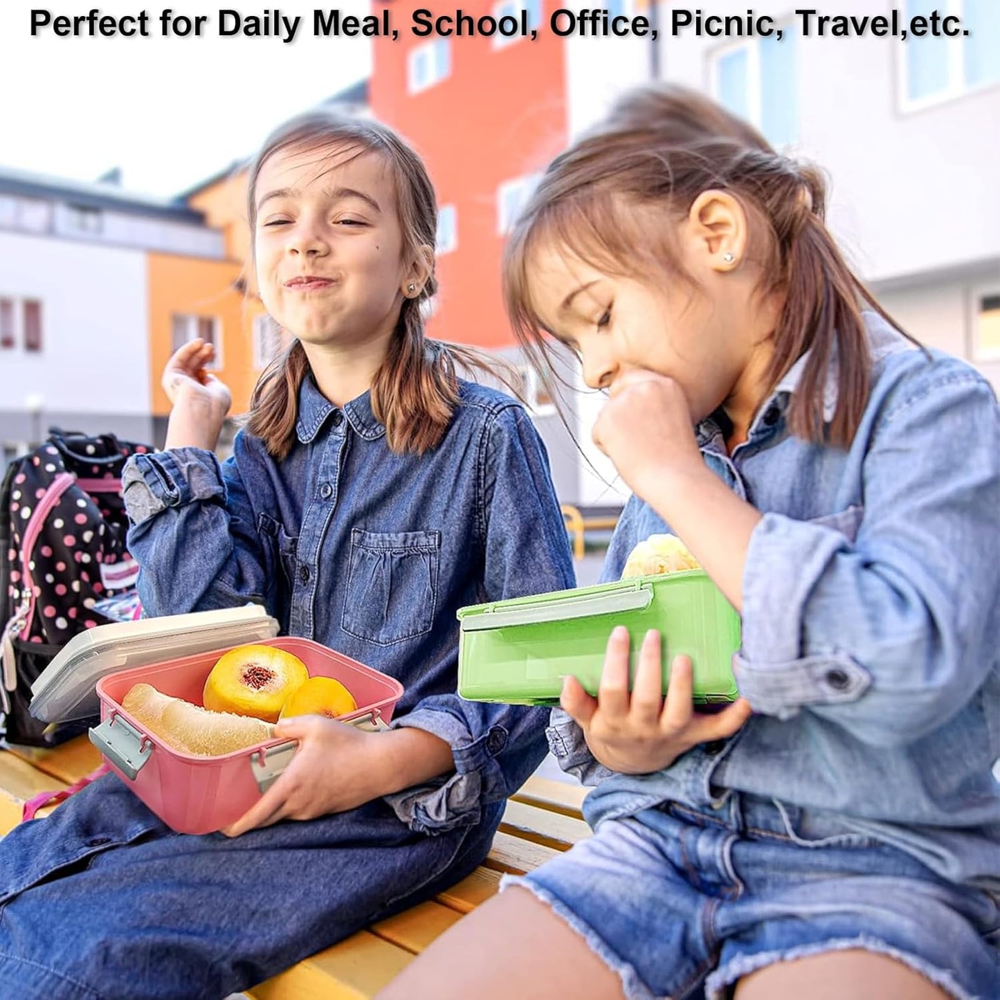 3-Pack Bento Salad Lunch Boxes – Removable Tray & Dressing Pot (47oz)